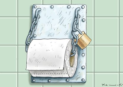 Editorial Cartoon U.S. toilet paper lockdown panic bulk shopping&nbsp;