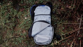 Camelbak Hawg Pro 20 hydration pack with all the main pockets open wide
