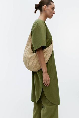 Rounded Straw Bag