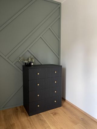 Ikea malm drawers painted black