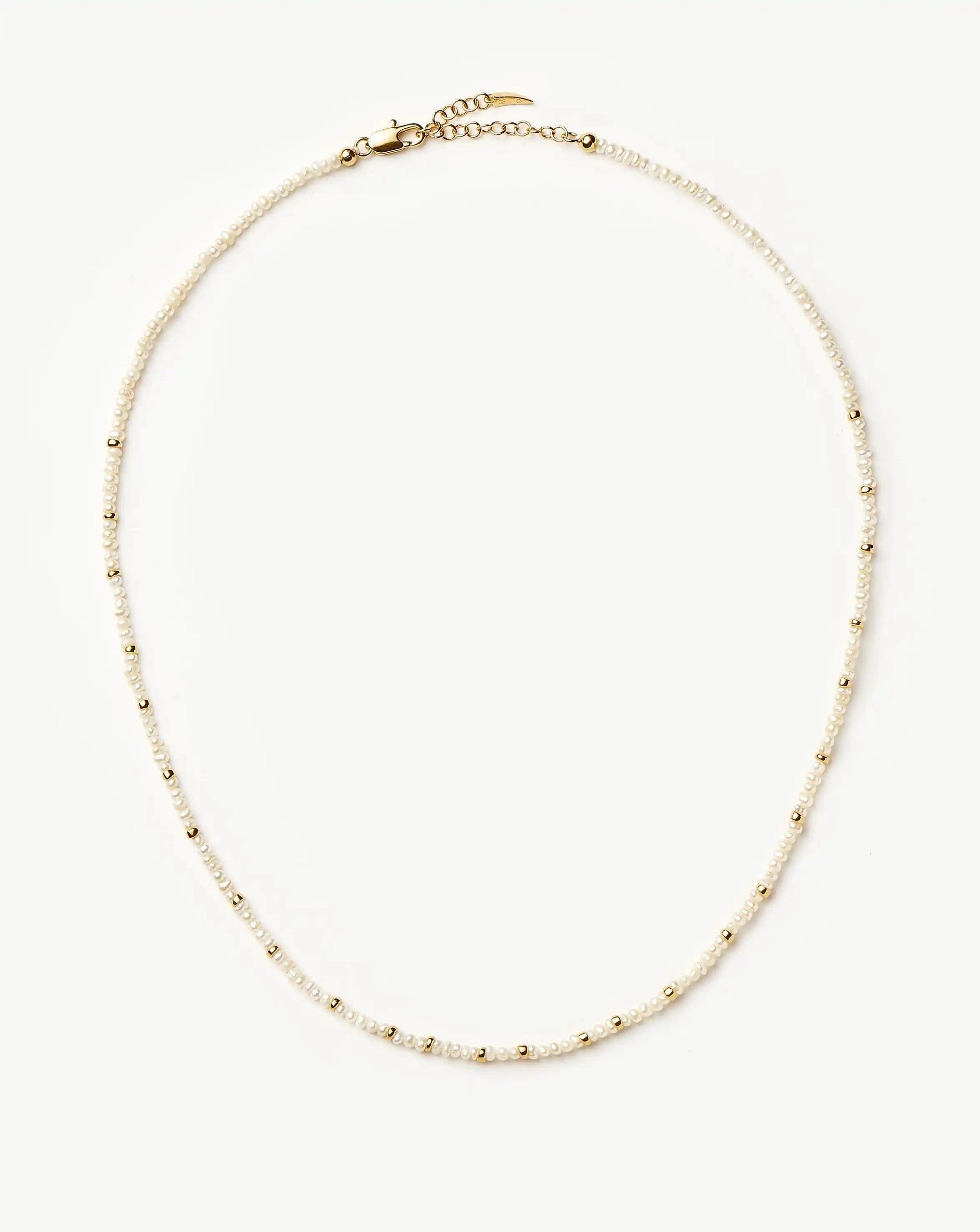 Micro Pearl Beaded Necklace | 18ct Gold Plated/pearl - 18ct Gold Plated/pearl