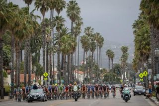 The peloton depart Santa Barbara for the fifth stage at the Tour of California