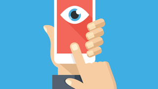 A phone with an eye depicting stalkereware