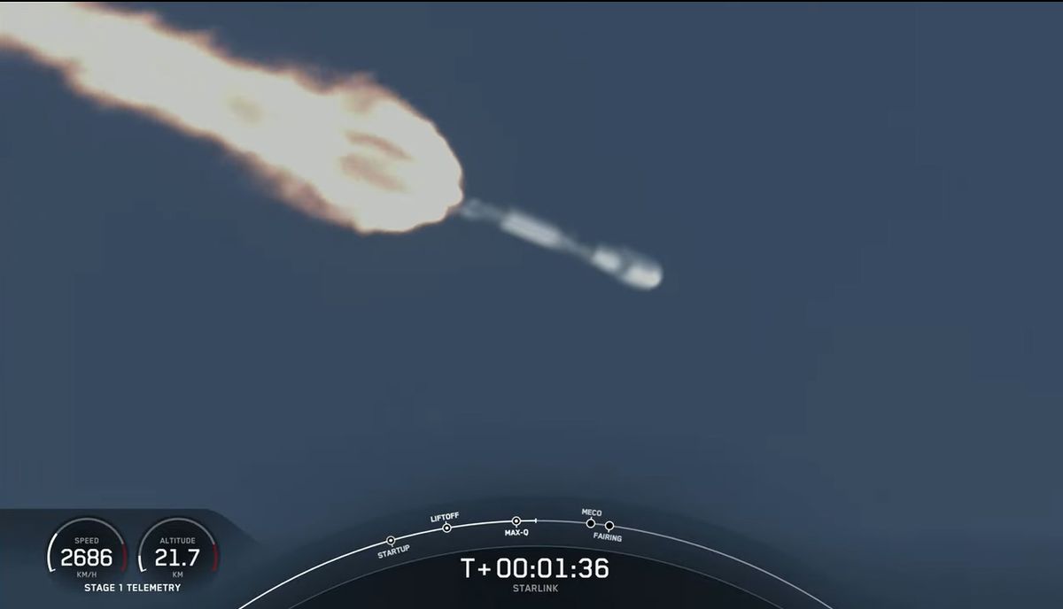 A SpaceX Falcon 9 rocket carrying 48 Starlink internet satellites launches from SLC-40 at the Cape Canaveral Space Force Base in Florida on March 9, 2022