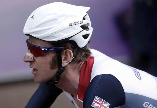 Bradley Wiggins (Great Britain) put in a mammoth effort, but the task was too big for a five-man team.