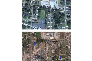 Aerial photos after the outbreak revealed extensive damage to communities across the South.