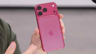 iPhone 18 Pro Max dummy unit in dark cherry