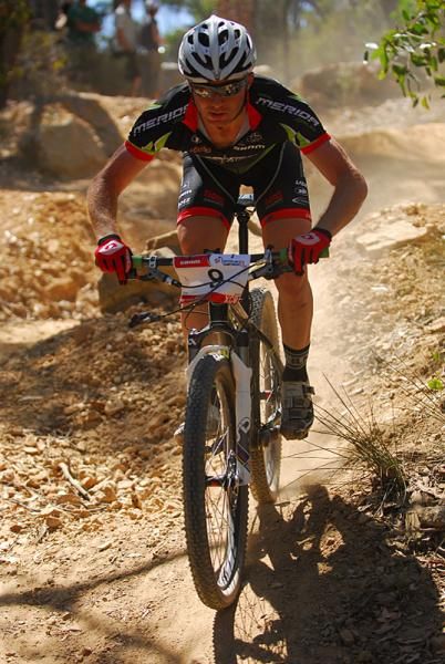 Adrian Jackson, with his rear shifter pod swinging from his bike, had a ride that was less than he'd hoped for.