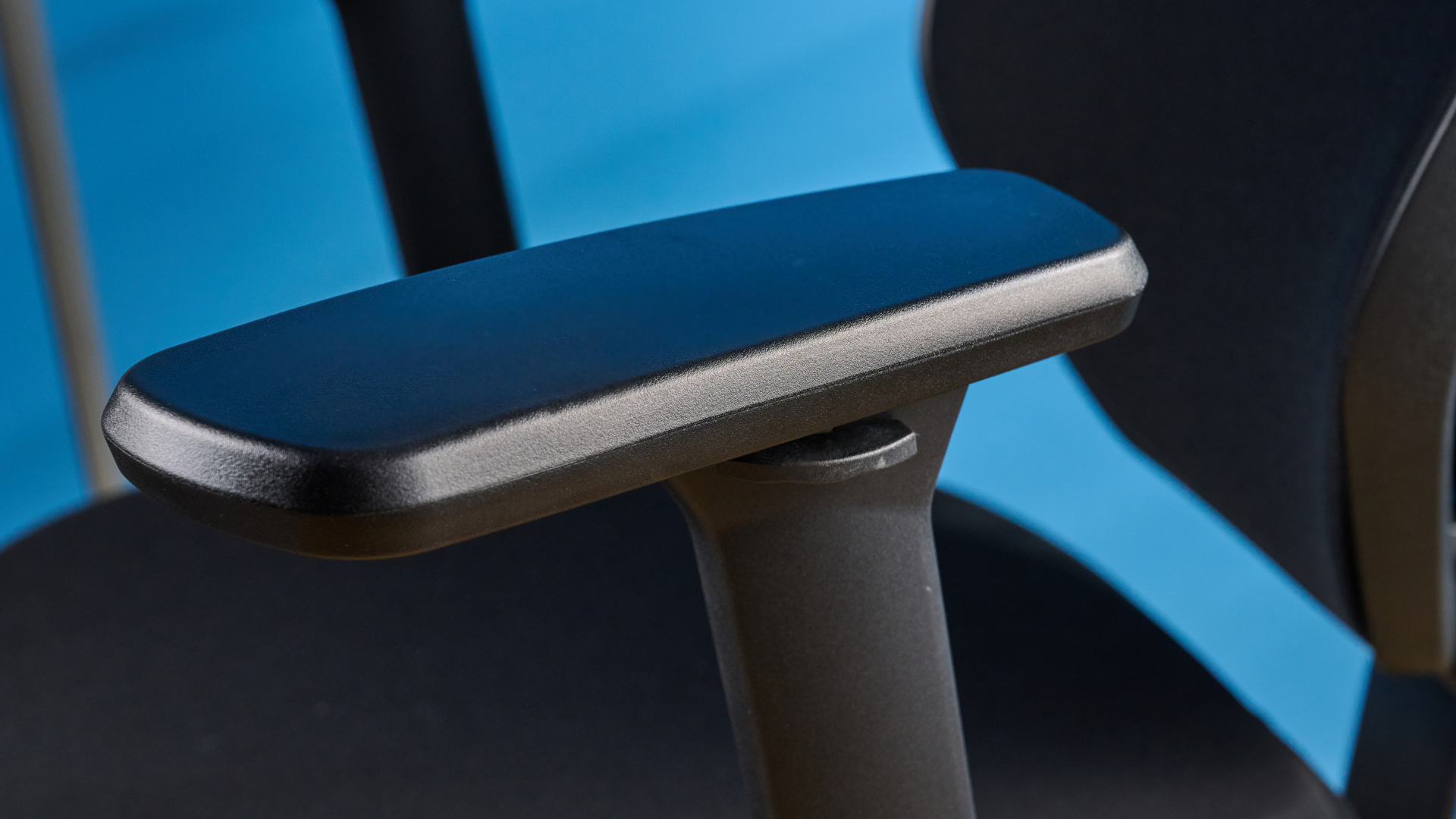 A black Boulies OP300 ergonomic office chair