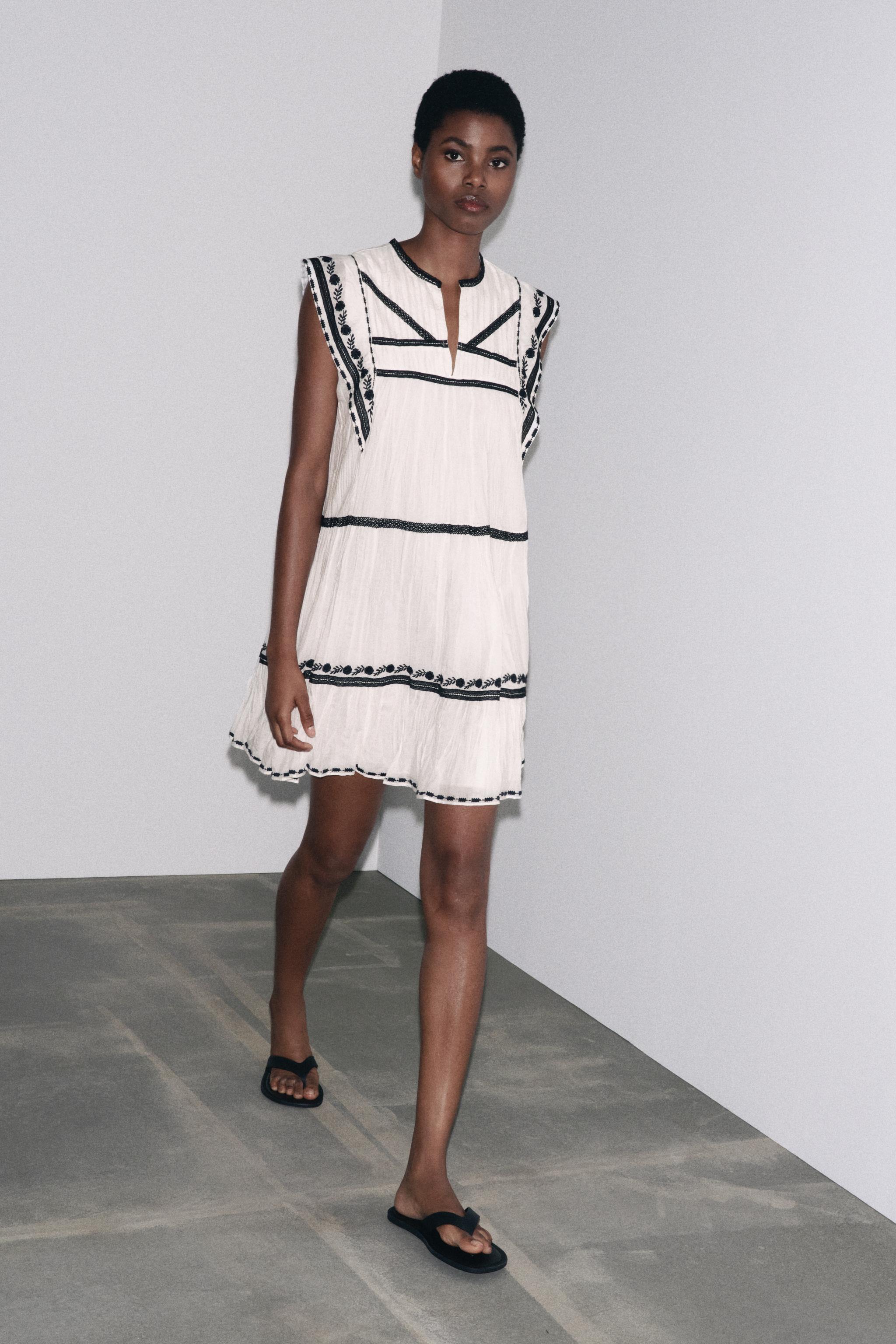 Zw Collection Embroidered Short Dress