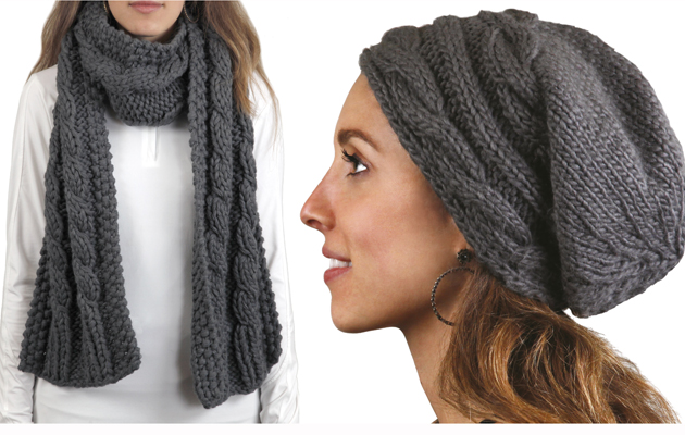 7.Ariat Cable Scarf Coal email 1