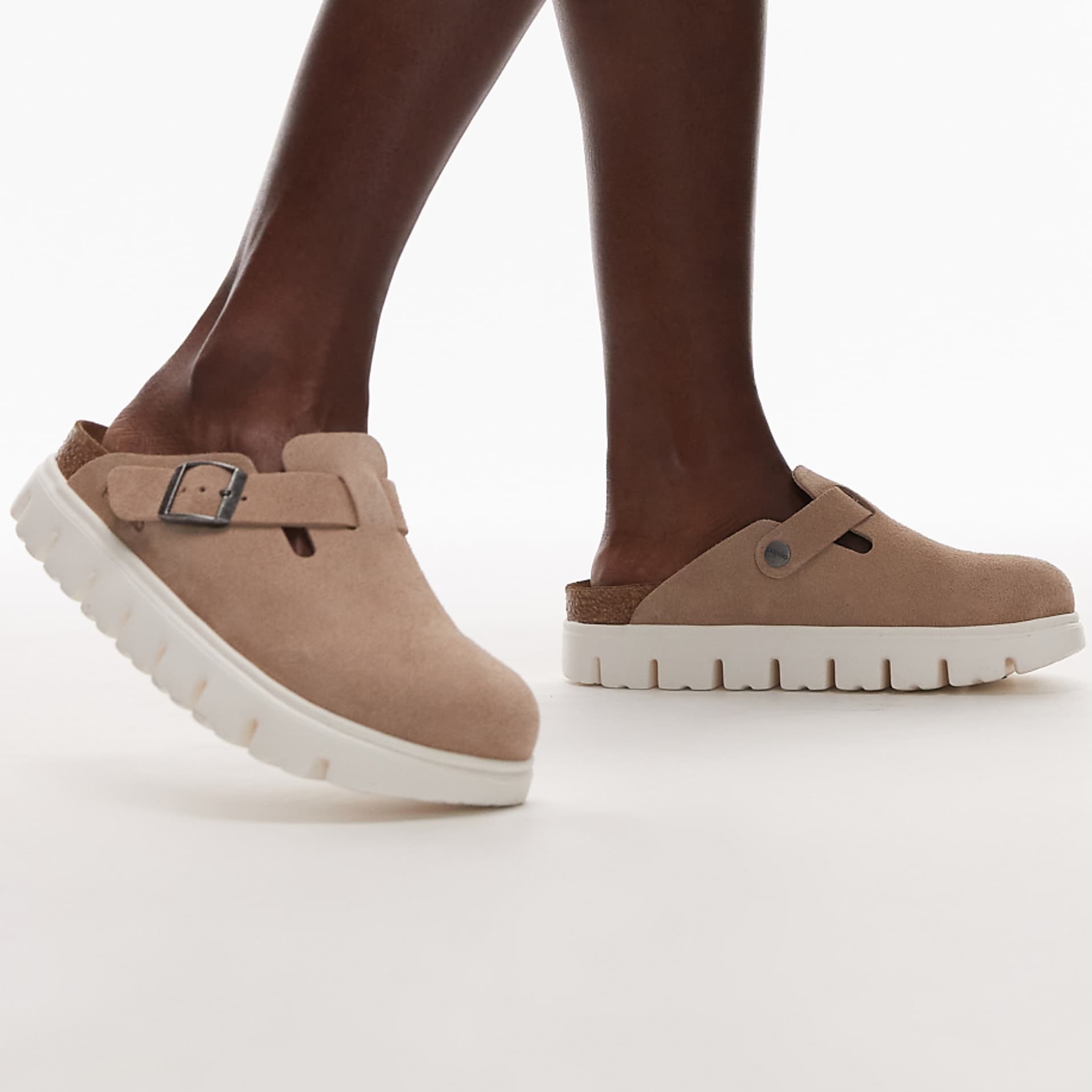 Birkenstock Boston Platform Clogs in Sand