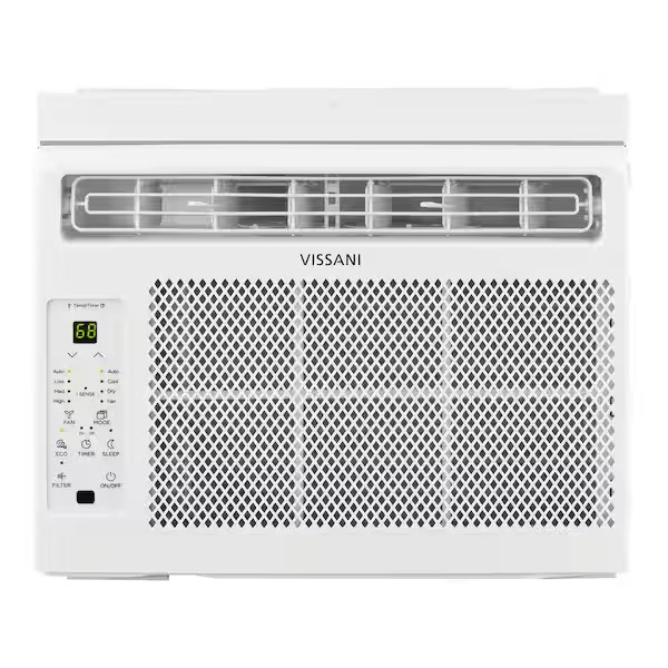8,000 BTU 115-Volt Window Air Conditioner for 350 sq. ft Rooms in White, Powered by Hubspace