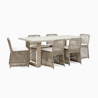 west elm concrete wicker garden dining set