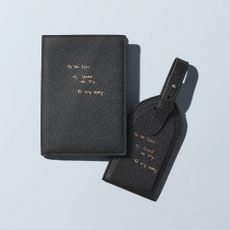 Smythson x Thomas Leelu passport cover and luggage tag