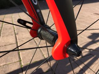 The new fork flaps inspired by the Bollide time trial bike
