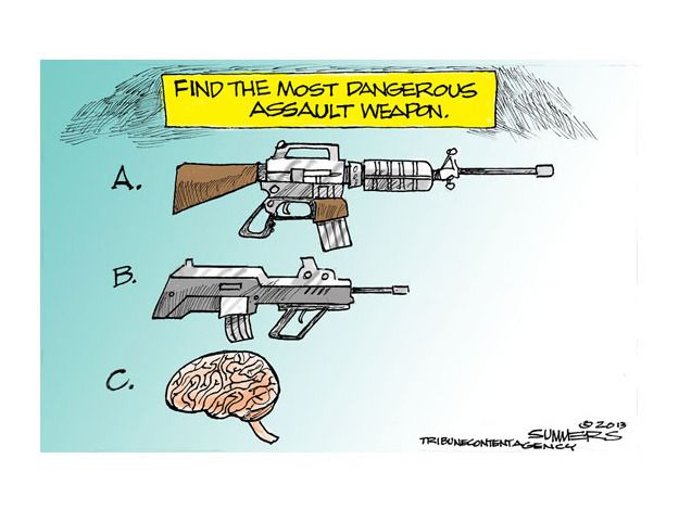 Editorial cartoon assault weapon