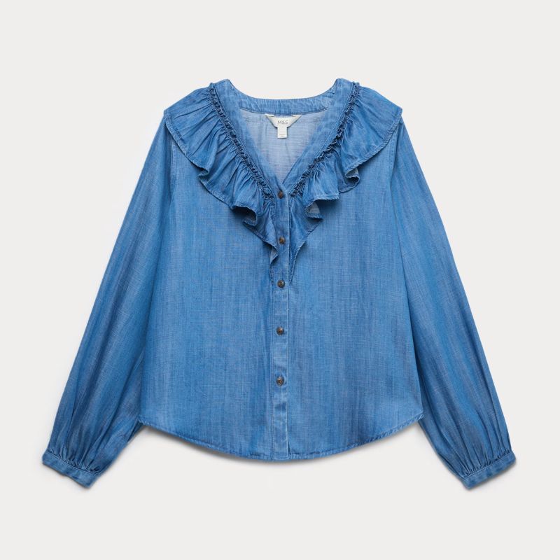 M&S, Pure Lyocell Ruffle Blouse