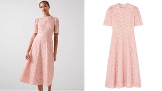 LK Bennett Honor Pink Cotton Broderie Anglaise Dress