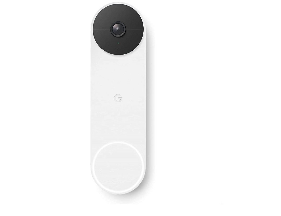 Sonnette vidéo Google Nest Batterie coupée sur fond blanc