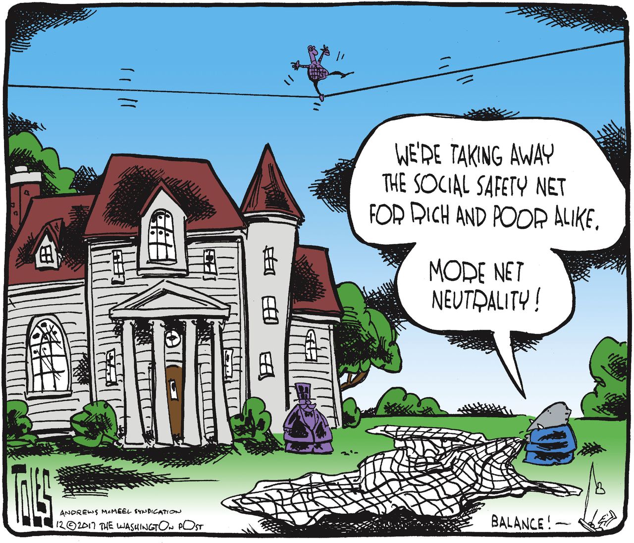 Political cartoon U.S. net neutrality tax cuts wealthy