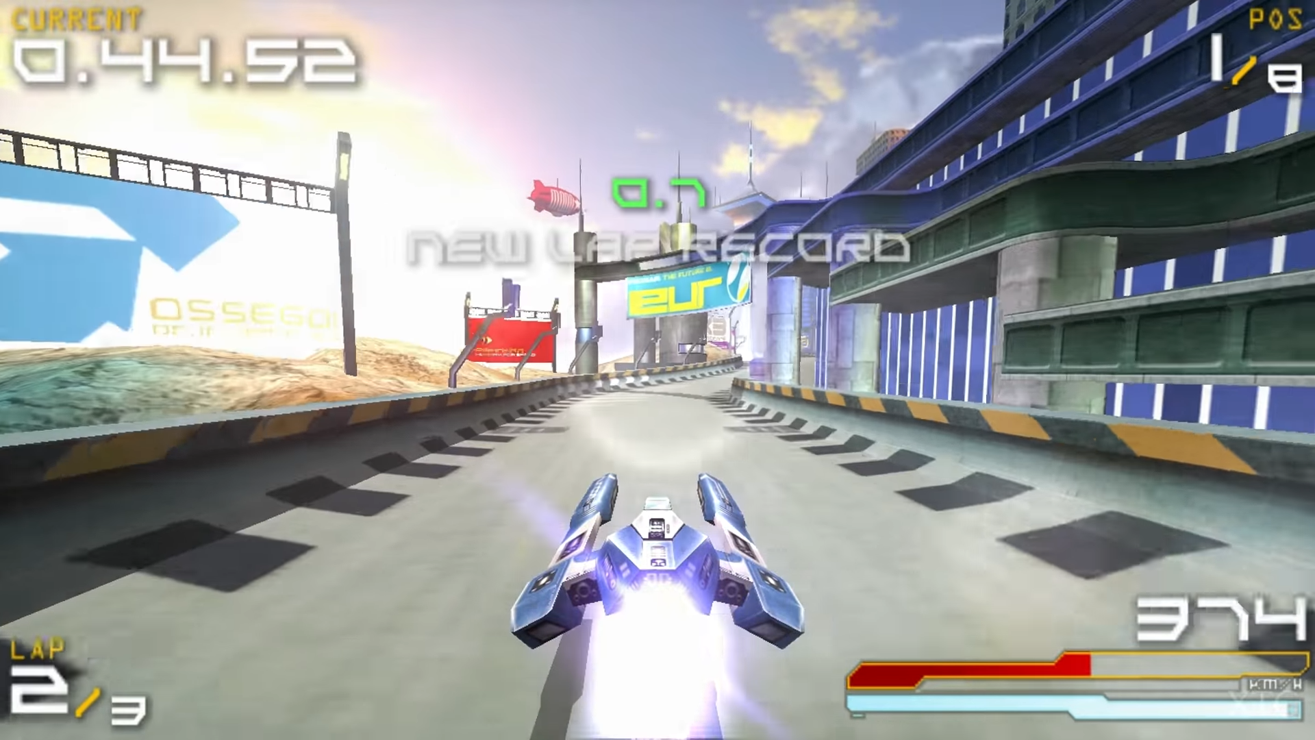best PSP games: A Wipeout jet on a race trackn