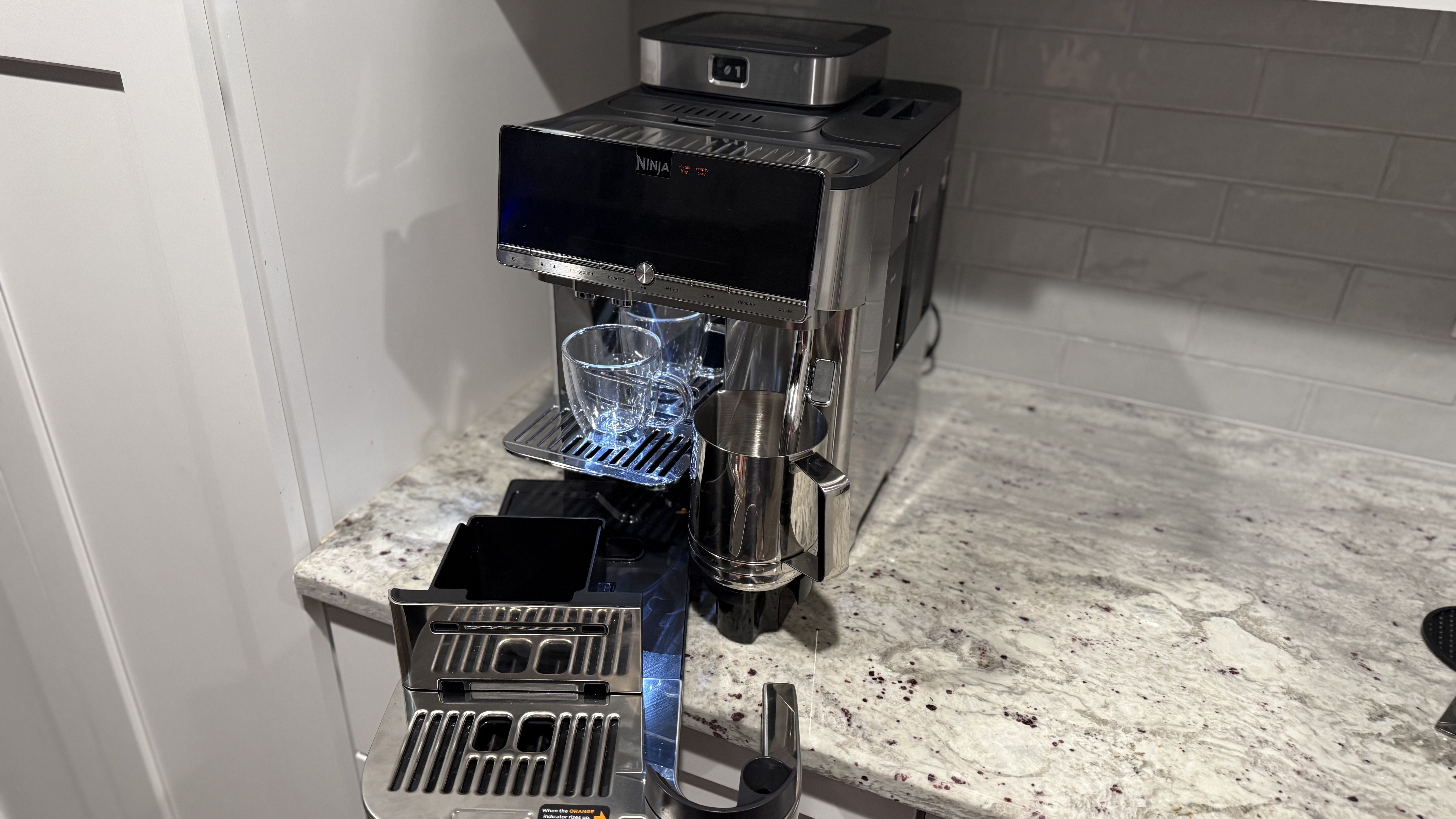 Ninja AutoBarista Pro with tray removed for cleaning