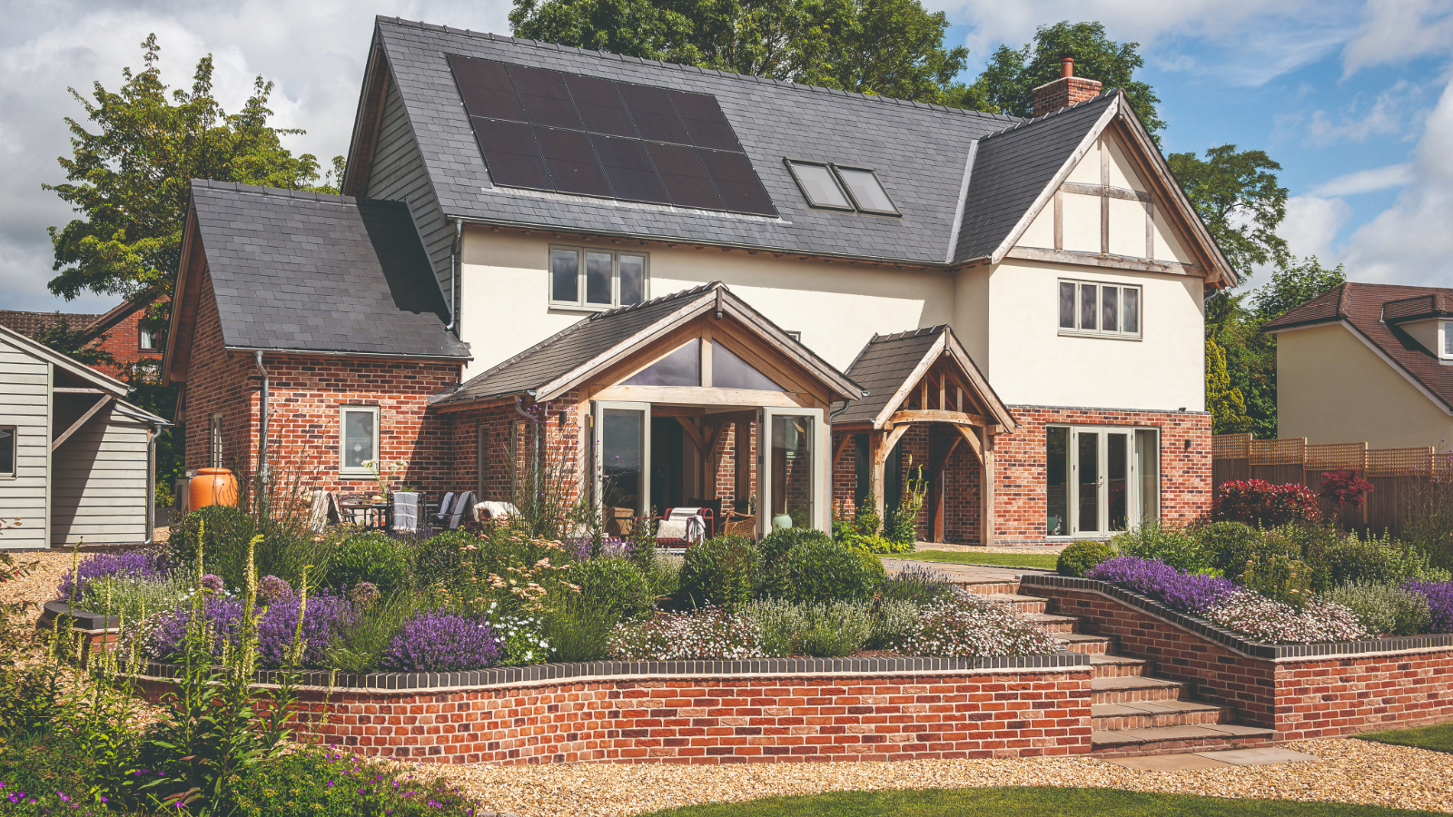 Exterior of oak frame detached house