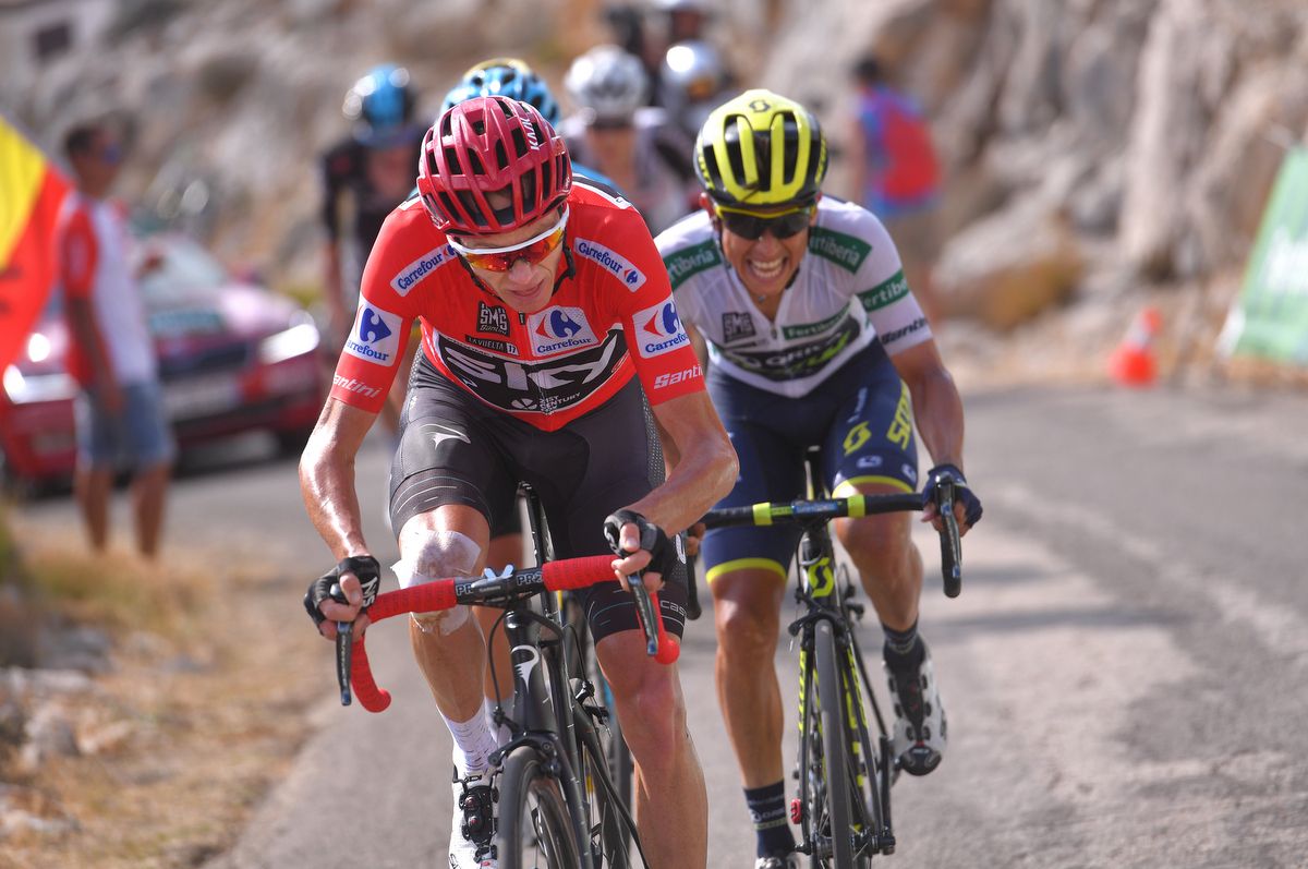 Christopher Froome (Team Sky) driving the pace