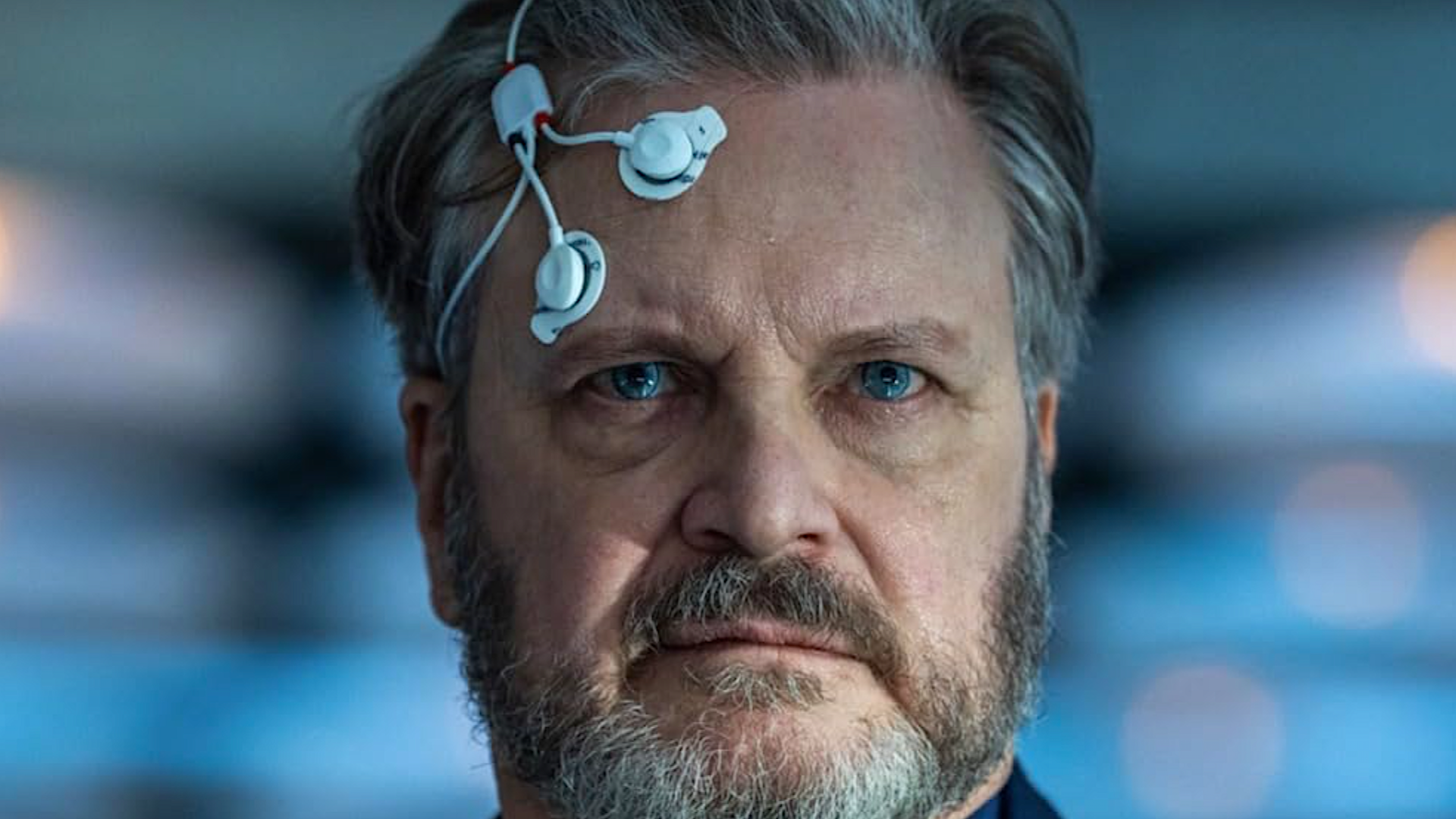 a man with three wires attached to his head