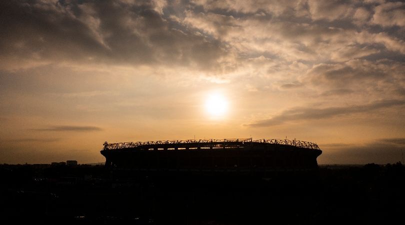 Aerial view of Mexico City&#039;s Estadio Azteca in 2022.