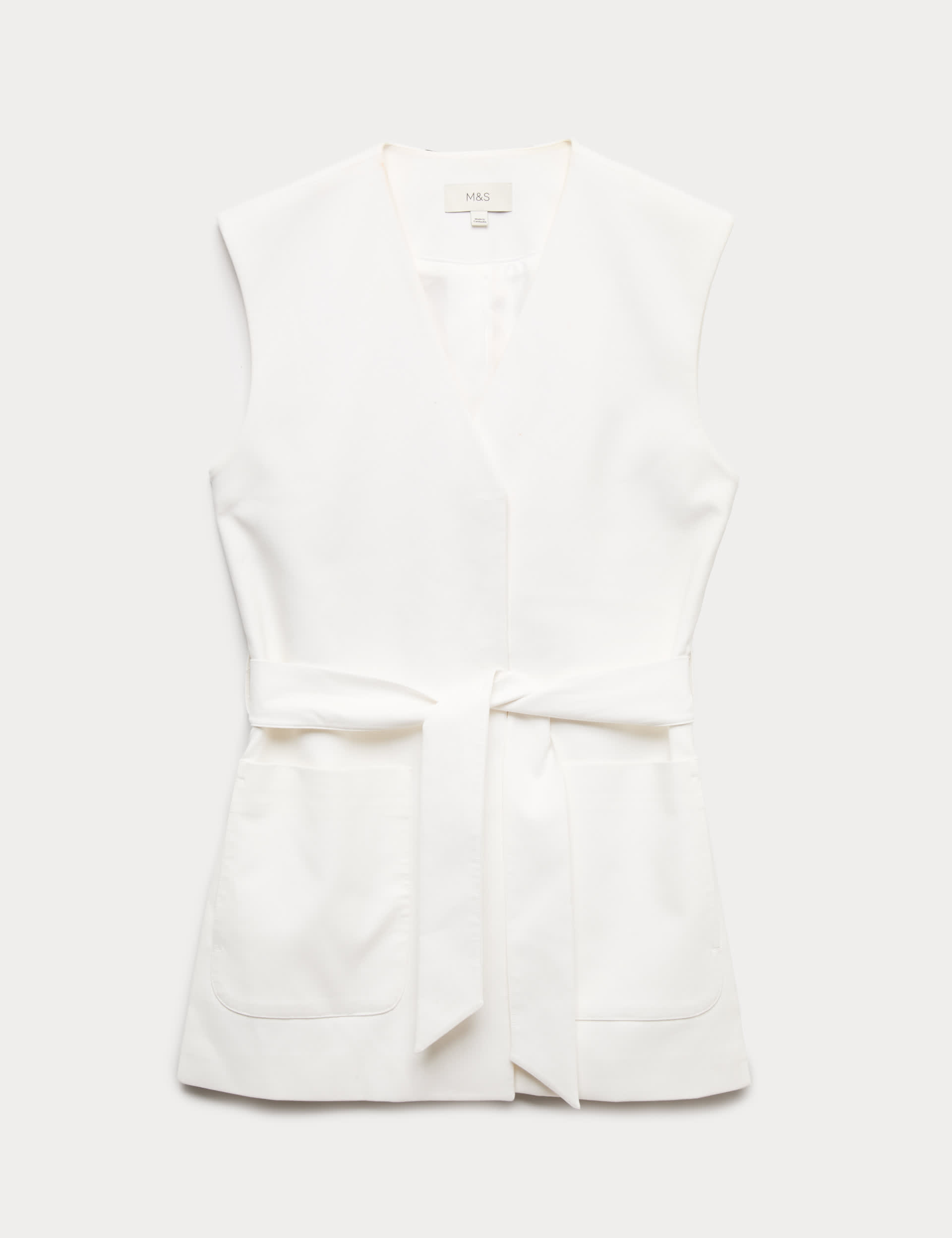 Cotton Rich Sleeveless Jacket With Modal
