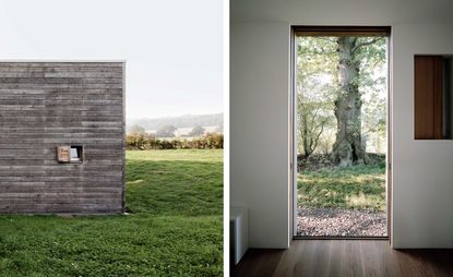 Exterior and interior views of Langlands & Bell's Kent house studio