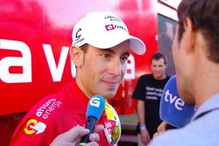 Vincenzo Nibali (Liquigas-Doimo) smiles as he talks about his win
