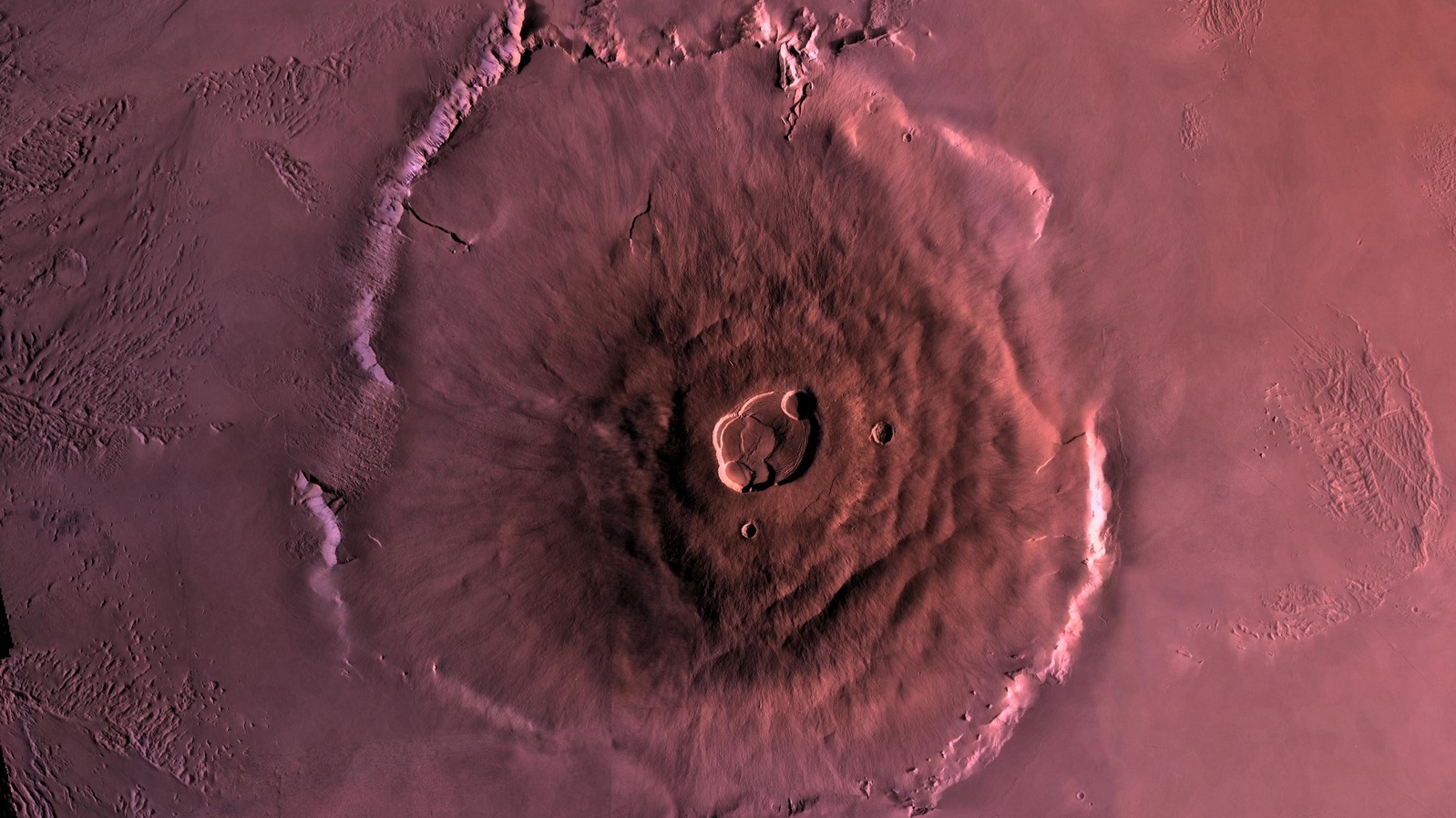Bird's-eye view of Olympus Mons.