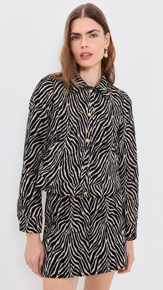 Klaire Skirt and Jacket Set - Black/cr&amp;egrave;me