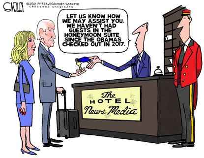 Political Cartoon U.S. biden media