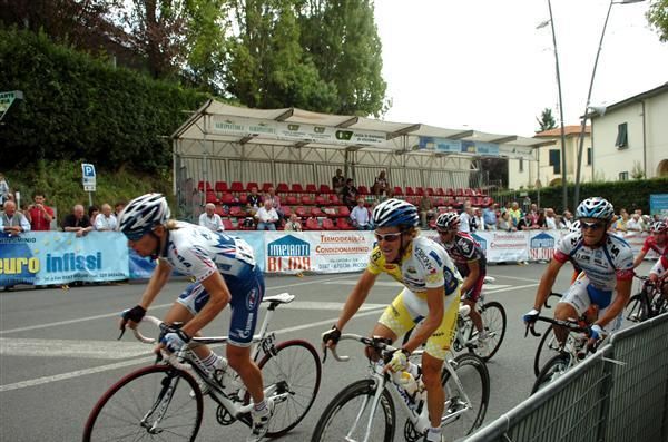 Pavel Brutt (Katusha) leads a group during the race.