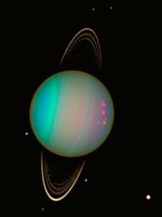 Uranus tilt essentially has the planet orbiting the Sun on its side, the axis of its spin is nearly pointing at the Sun.