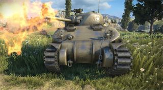 tank blasting fire in World of Tanks