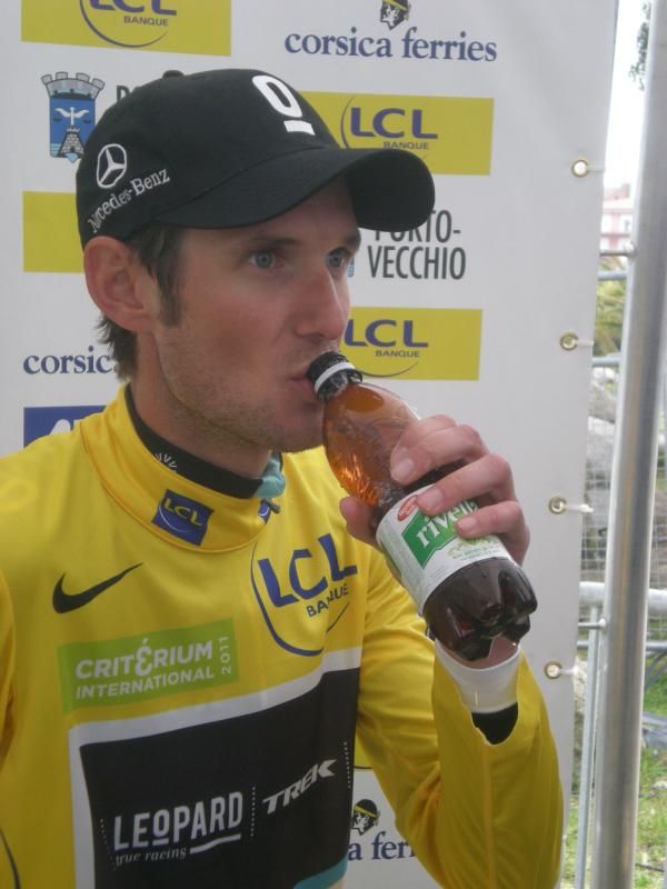 Fr&auml;nk Schleck enjoys a special drink