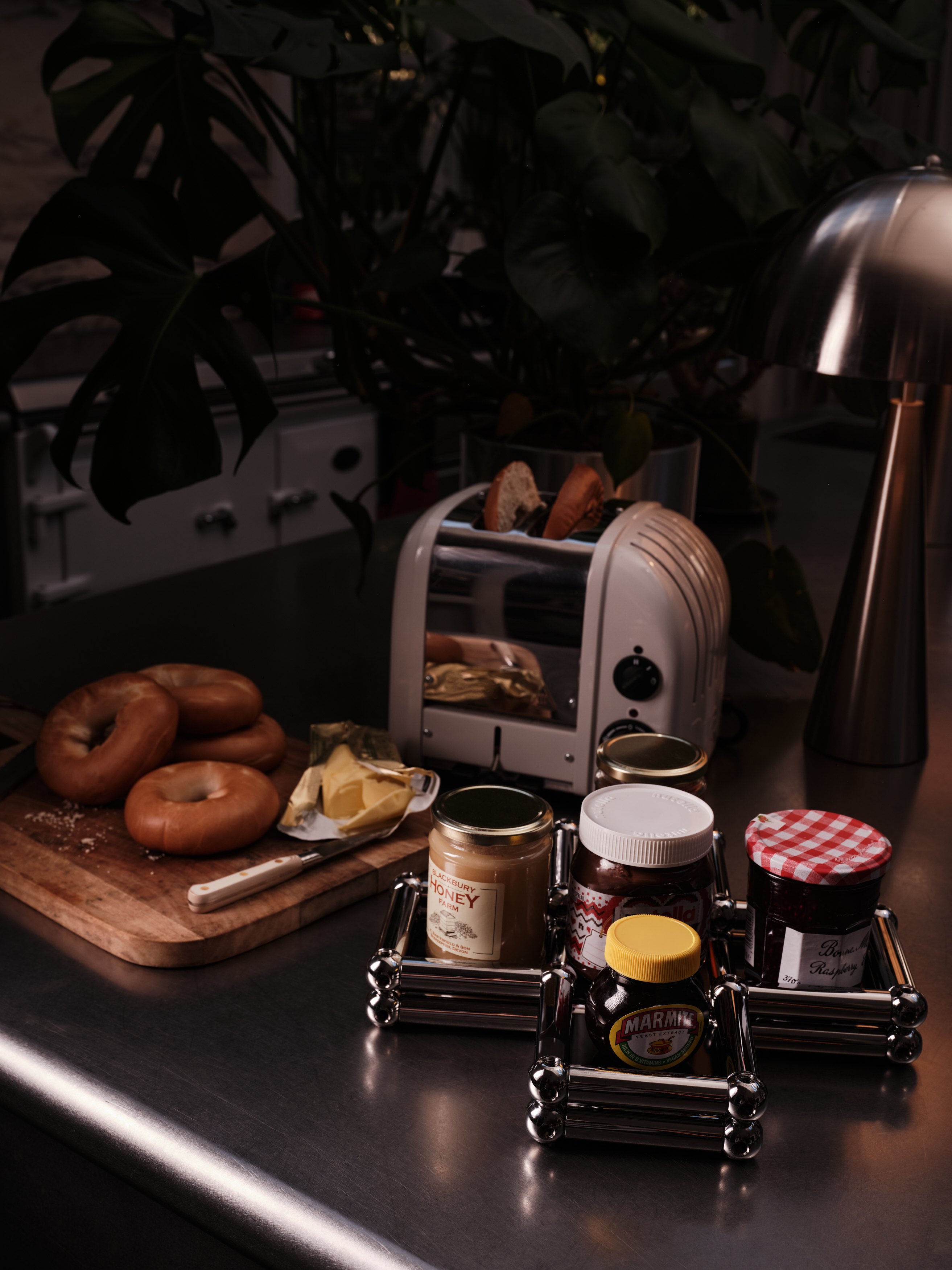 A series of shots depicting a festive Christmas tree, flowers, candles, and accessories setup.