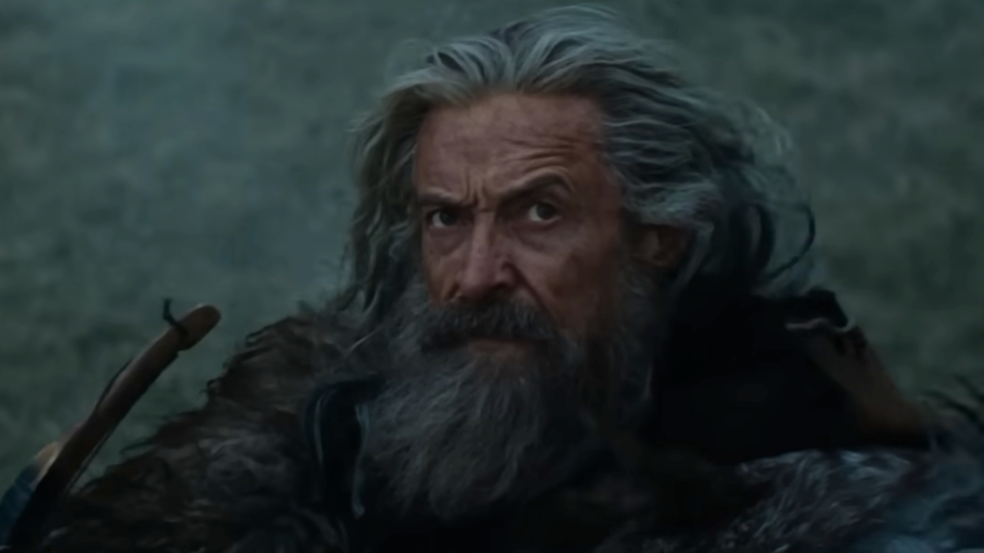 Robin Hood (Hugh Jackman) looks above in The Death of Robin Hood.