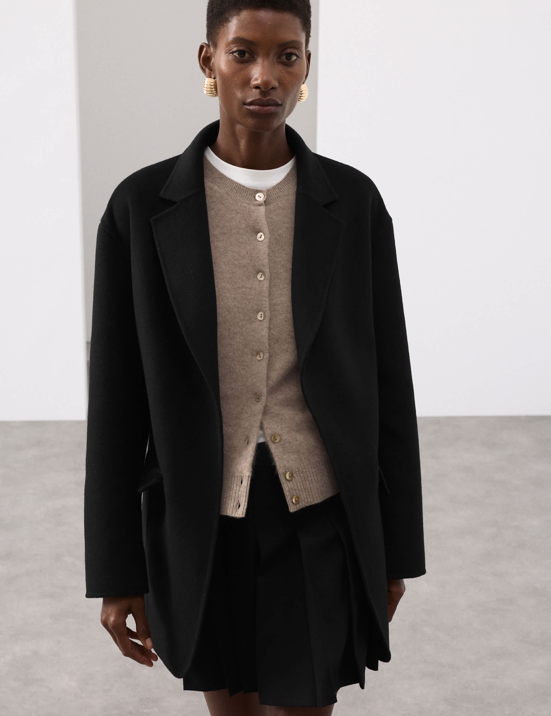 Wool Blend Single Breasted Blazer