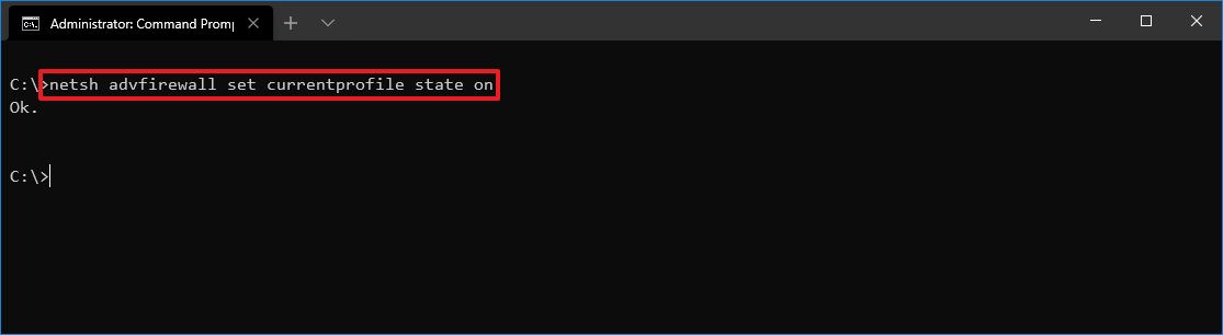 Enable firewall command