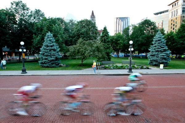 The break never had time to take in the downtown scenery.
