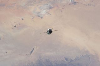 Soyuz Spacecraft Approaches ISS