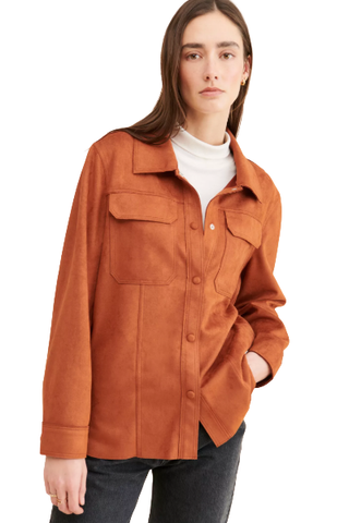 Jules Kae Hannah Faux Suede Shirt Jacket (was $138) 