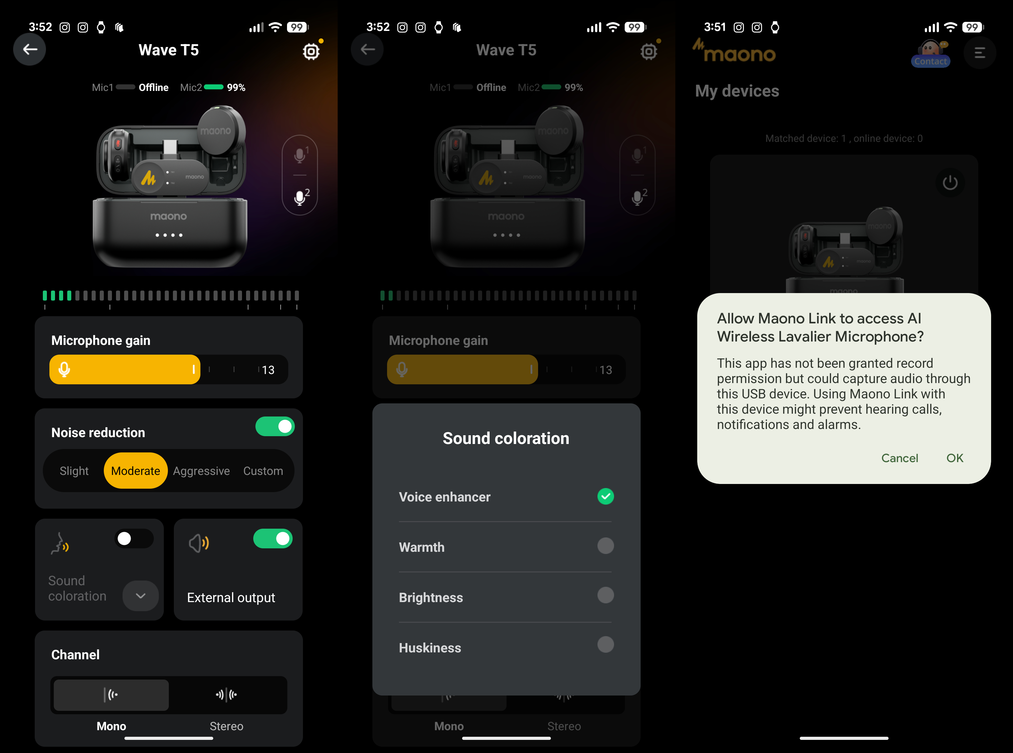 Maono T5 Wave combo kit Wireless Lavalier Microphone for iPhone/Android/Camera/PC