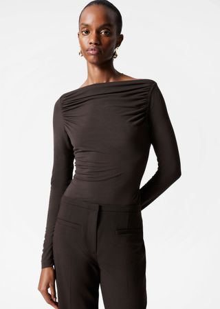 Draped Boatneck Top